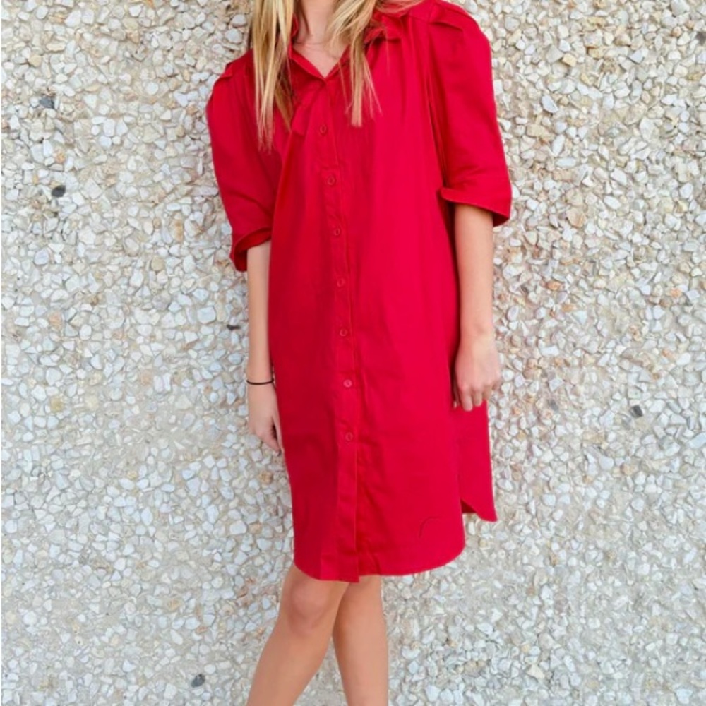 Adrienne Red and Black Dress - Picture 4 of 4